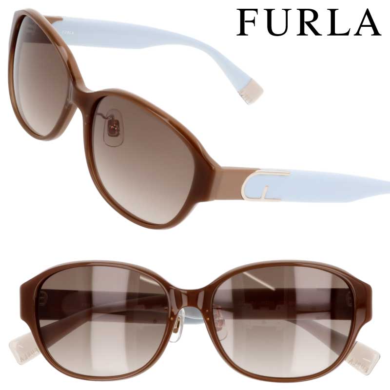 サングラス レディース フルラ SFU849J 0SCV ベージュ ブラウン ペールブルー― FULRA 女性用 UVカット 紫外線カット 紫外線対策 ブランド ロゴ かわいい おしゃれ ドライブ 運転 旅行 プレゼント 贈り物 上品 エレガント ご褒美 正規品 度付き 可能 送料無料