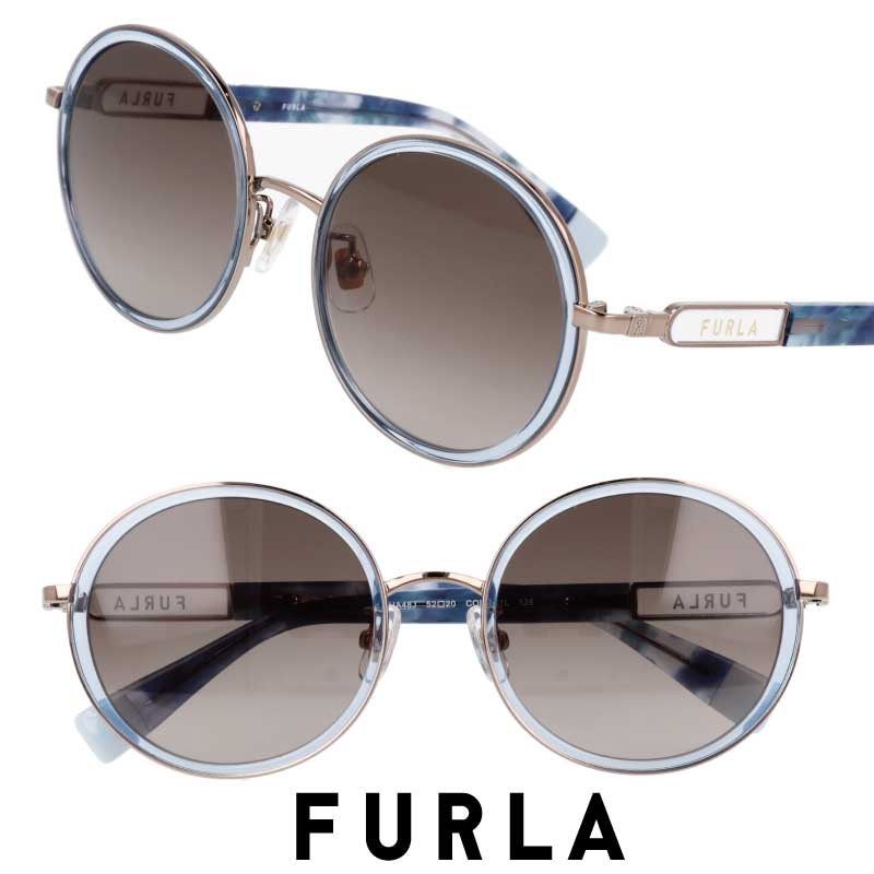 サングラス レディース フルラ SFUA48J 0C1L クリアブルー ライトゴールド グレー FULRA 女性用 度付き 可 度なし UVカット 紫外線カット 紫外線対策 ブランド かわいい おしゃれ ドライブ 運転 旅行 プレゼント 贈り物 上品 エレガント ご褒美 正規品 ラウンド 送料無料