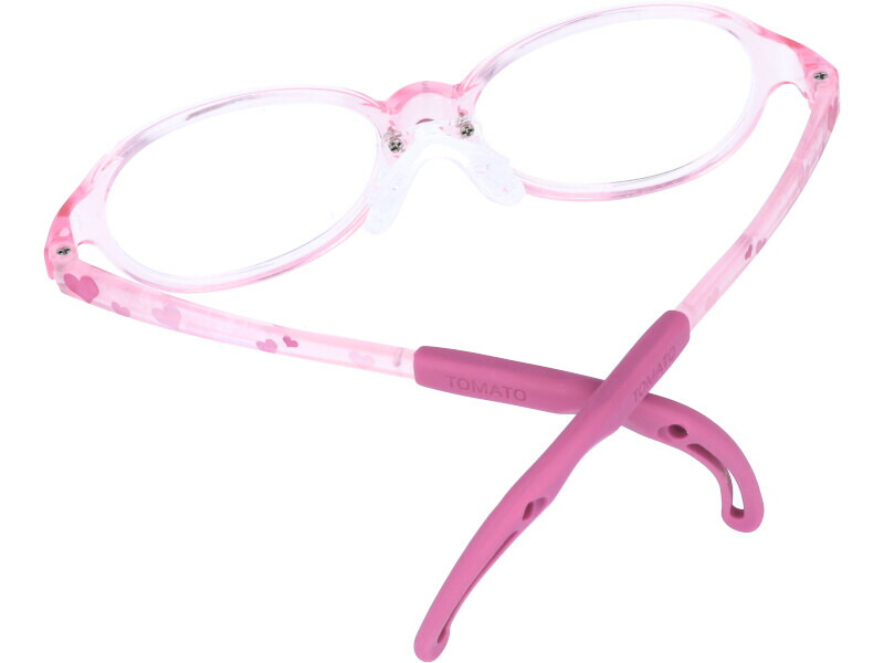 Tomatoglasses かわいい 透明 可能 Tkac14 Tomatoglasses キッズメガネ クリア 子供用 ジュニアフレーム ピンク Kids トマトグラッシーズ メガネ ハート 幼児 小学生 メガネ 男女兼用 子供 こども カラフル 伸縮 調節 可能 グッドデザイン賞 かわいい かっこいい イラスト