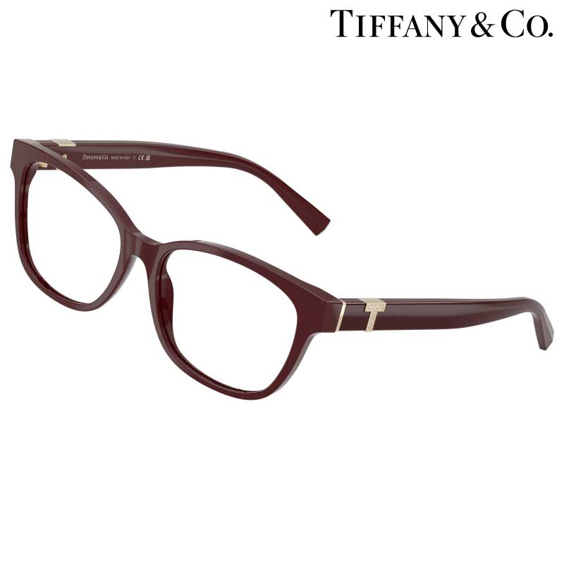 メガネ ティファニー レディース 0TF2270BF 8389 53サイズ バーガンディ TIFFANY＆Co. ティファニーT 眼鏡 度付き 可 度なし おしゃれ 上品 ウェリントン シンプル 女性用 ギフト プレゼント TIFFANY メガネフレーム 眼鏡フレーム ブランド 高級 カジュアル 送料無料