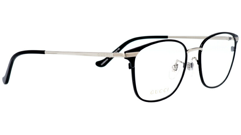 Gucci グッチ 眼鏡 Gg0864oa 005 ブラック シルバー メガネ おしゃれ ブランド ハイブランド モデル愛用 エレガント ゴージャス ラグジュアリー プレゼント ギフト 記念日 ご褒美 代 30代 40代 50代 メンズ レディース ビジネス 知的 お洒落 日本製 Made In Japan 鯖江