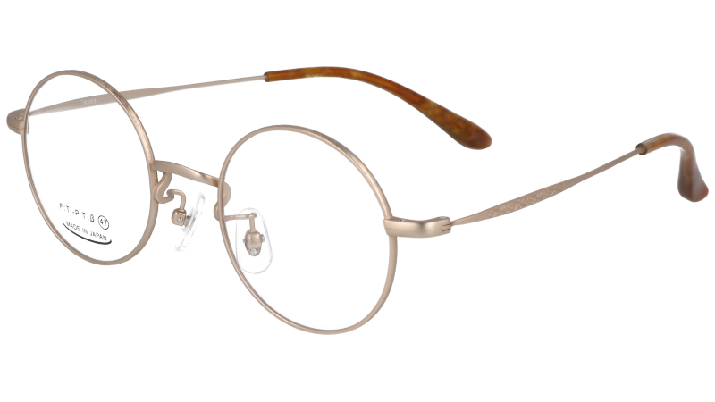 めがね 9303 C2 メガネ メガネフレーム チタンフレーム 軽量 眼鏡 チタン 軽い 金 ゴールド 丸メガネ 眼鏡フレーム