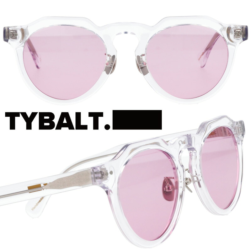 サングラス UVカット TYBALT. ティバルト ts007-c3-3 クリア 男女兼用 ユニセックス おしゃれ シンプル 薄い 色 ライトカラー 小さめ クラウンパント 紫外線対策 紫外線カット 度付き 可 送料無料 春夏 おすすめ お出かけ カラーレンズ 使いやすい 正規品 人気 トレンド｜メガネサングラスのDOURAKU