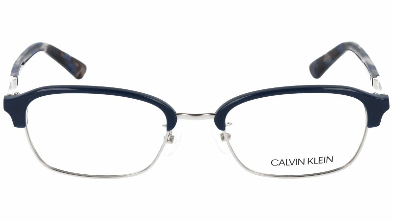 Calvin Klein カルバンクライン 国内正規品 お洒落 ck ブランド フレーム 送料無料 レディース シルバー プレゼント メガネ 男性  クラシック ギフト カジュアル ブロータイプ ネイビー サーモント シーケー メンズ シンプル 紺 眼鏡 ck19318a-410 女性