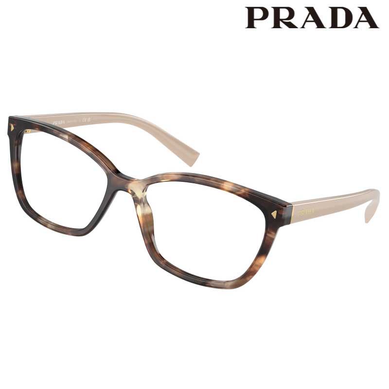 メガネ プラダ レディース PRADA PR 15 ZF 07R1O1 57サイズ ブラウン 柄 眼鏡 メガネフレーム 眼鏡フレーム 度付き 可 度なし 女性用 おしゃれ シンプル プレゼント ギフト ハイブランド Prada prada ロゴ ラグジュアリー 正規品 イタリア製 大きめ 送料無料|メガネサングラスのDOURAKU