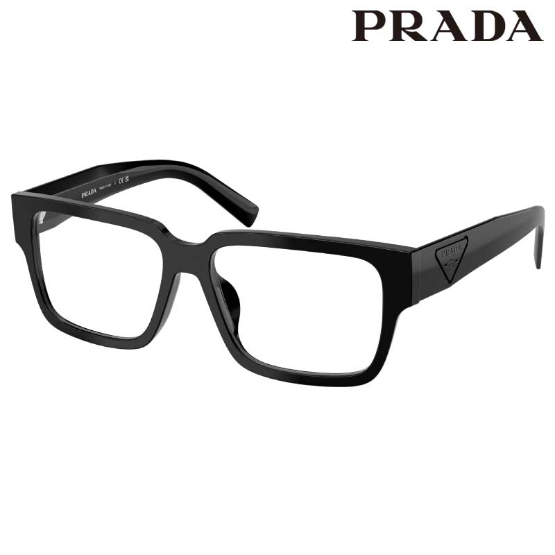 メガネ プラダ メンズ PRADA PR D10-D 16K1O1 55サイズ ブラック 黒 眼鏡 メガネフレーム 眼鏡フレーム 度付き 可 度なし 男性用 おしゃれ シンプル モード ビジネス プレゼント ギフト ハイブランド Prada prada ロゴ ラグジュアリー 正規品 イタリア製 スクエア 黒縁メガネ|メガネサングラスのDOURAKU
