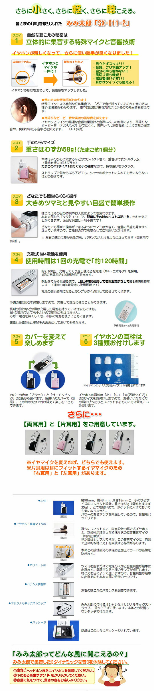 みみ太郎 みみたろう Sx 011 2 両耳 ポケット式補聴器 補聴器 コンパクト 敬老 Keshavconsulting Com