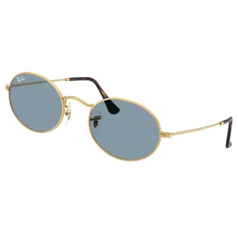 レイバン サングラス RayBan RB3547 001/56 51サイズ ゴールド ブルー メンズ レディース 男性用 女性用 度付き 可 度なし Ray-Ban rayban UVカット UV 紫外線対策 紫外線カット おしゃれ シンプル プレゼント ギフト 正規品 オーバル ブランド 運転 ドライブ 送料無料