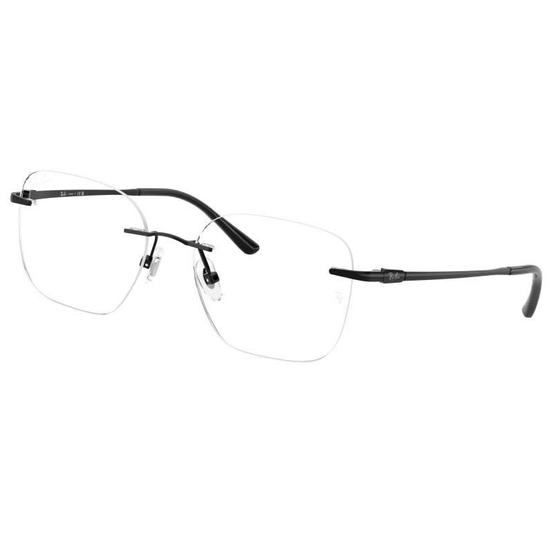 レイバン メガネ 度付き 対応品 RX8783D 1244 52サイズ ブラック rayban RayBan 眼鏡 メガネフレーム 眼鏡フレーム 正規品 国内正規 保証書付き Ray-Ban メンズ レディース 男性用 女性用 おしゃれ シンプル ビジネス チタン 度なし チタニウム リムレス スクエア 送料無料