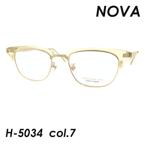 Nova ノバ メガネ H 5034 Col 7 Kihaku Gold 50 日本製 Hand Made Item Painfreepainrelief Com