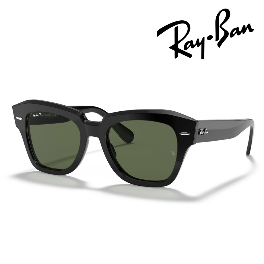 Ray-Ban レイバン 偏光サングラス STATE STREET RB2186 901/58 49mm ブラック ステートストリート POLARIZED ポラライズド 紫外線 UVカット 国内正規品 保証書付き