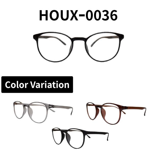 度付きメガネ HOUX-0036 ボストン 近視 遠視 乱視 老眼鏡 薄型レンズ 両面非球面 傷防止 ブルーライトカット 眼鏡 伊達メガネ 度なし 度あり｜メガネ・サングラスのリュネ２号店 13,860円