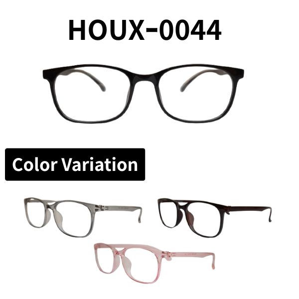 度付きメガネ HOUX-0044 スクエア 近視 遠視 乱視 老眼鏡 薄型レンズ 両面非球面 傷防止 ブルーライトカット 眼鏡 伊達メガネ 度なし 度あり|メガネ・サングラスのリュネ2号店