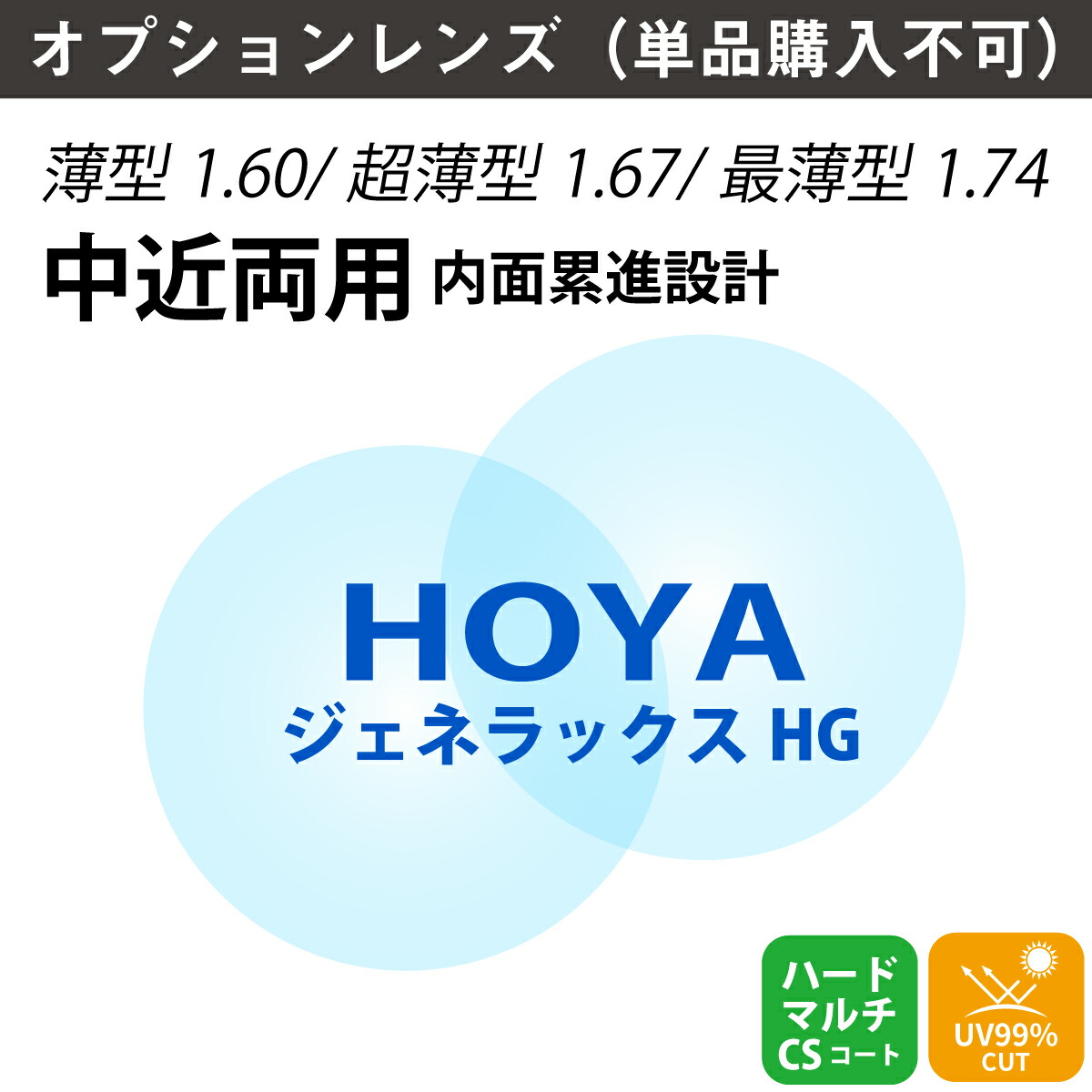 楽天市場】【オプションレンズ】HOYA ホヤ 遠近両用 ジェネ