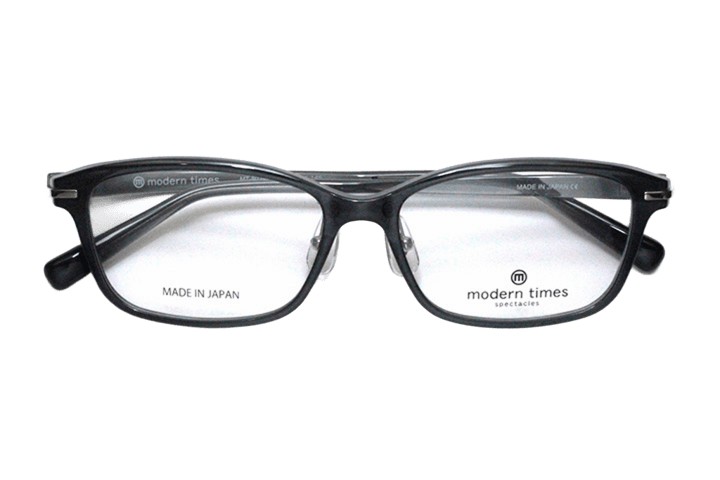 【レンズ付メガネ】ModernTimes MT 8028-2 クリアーグレー【ウエリントン系】【トロガミド樹脂】【耐衝撃性】【耐油性】【超軽量】【ノーズパッド付きプラスチックフレーム】【日本製眼鏡】