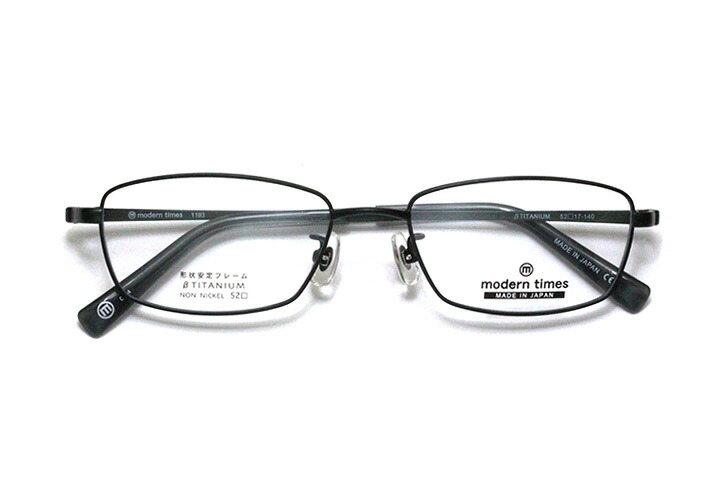 【水晶体付眼鏡】ModernTimes MT 1193-4 黒いこと緑であること引っ敷き【バレル（樽）系】【βチタン原料品】【楽になることの奇麗さっぱりノンＮｉ致しかた】【日本製メガネ】 眼鏡・サングラス-眼鏡-バッグ・小物・ブランド雑貨