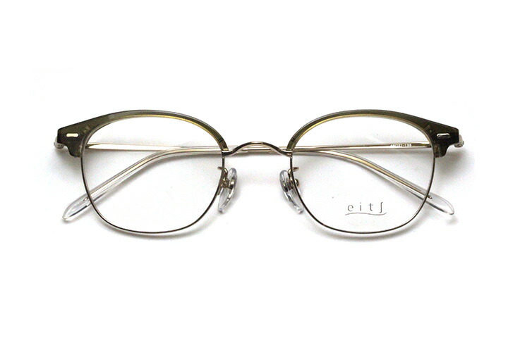【ひな形単品眼鏡】HAMAMOTO eit∫ エイチ H 1174-3 カーキ/ゴールド【ウエリントン系】【アセテート】【βチタン】【日本製メガネ】読むこと水飲み 眼鏡・サングラス-バッグ・小物・ブランド雑貨