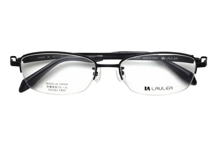 【レンズ付メガネ】LAULEA ラウレア byアミパリ　LA 4038-BK ブラック【ウエリントン系】【βチタン】【黒】【日本製眼鏡】