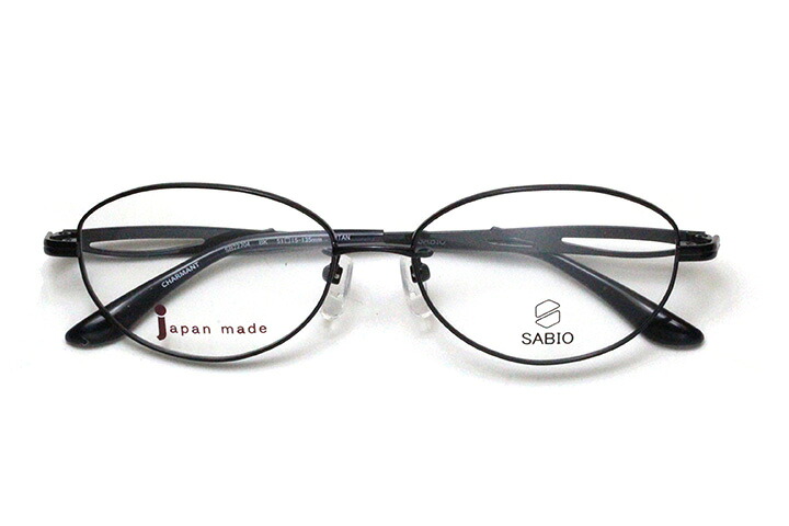 【水晶体付眼鏡】オーソドックスレディースモデル シャルマン サビオ SB 22704-BK 黒いこと【ウエリントン系】【チタン】【日本製メガネ】 眼鏡・サングラス-眼鏡-バッグ・小物・ブランド雑貨