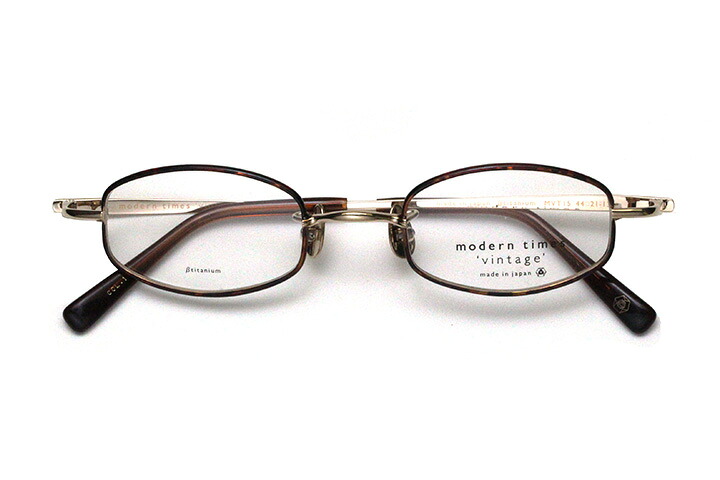 【水晶体付眼鏡】modern times ‘vintage’ 今めかしいタイムス ヴィンテージ MTV-15-1 赤銅色デミ【バレル（樽）系】【日本製】【古典派音楽絵図面】【書き換える金属元素】 バッグ・小物・ブランド雑貨-眼鏡