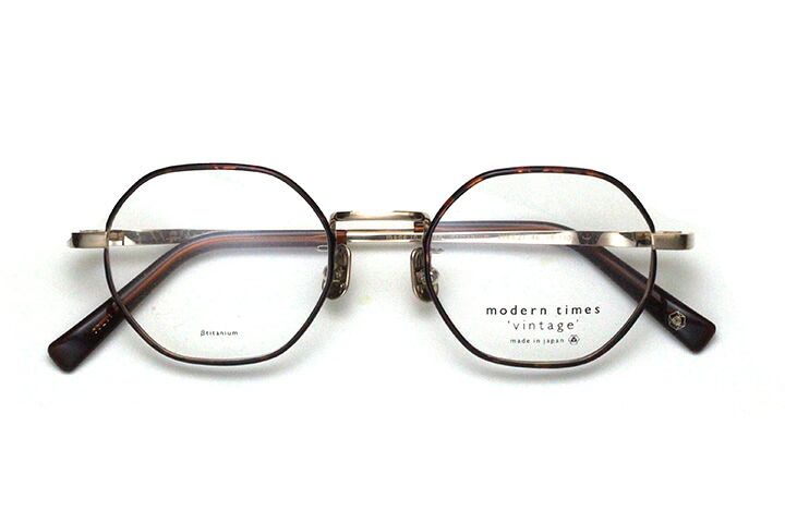 【水晶体付眼鏡】modern times ‘vintage’ 今めかしいタイムス ヴィンテージ MTV-21-1 ブドウ酒デミ【オクタゴン】【日本製】【古典派音楽絵図面】【書き換える金属元素】 バッグ・小物・ブランド雑貨-眼鏡・サングラス