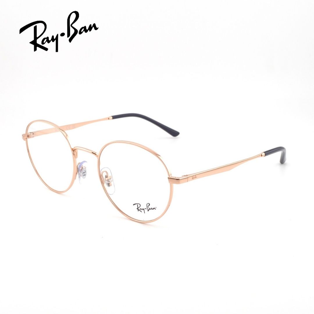 RayBan レイバン RB3681V 3094 メタルフレーム ラウンドシェイプ シンプル 小さいサイズ ローズゴールド メンズ レディース 度付き対応 度無し対応 伊達眼鏡 調光レンズ｜めがね堂