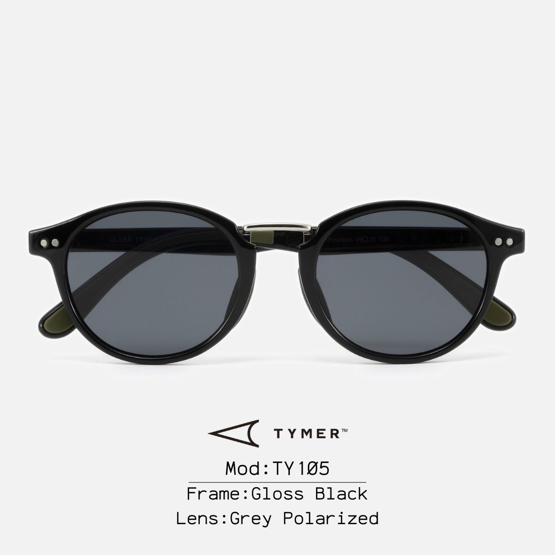 TYMER サングラス TY105 OLIVER GBK GYP 偏光レンズ タイマー オリバー 艶有りブラック 偏光グレーレンズ ボストン ウェリントン コンビネーション UVカット 紫外線対策 メンズ レディース キャンプ アウトドア 釣り ドライブ スポーツ 偏光サングラス 送料無料 ギフト