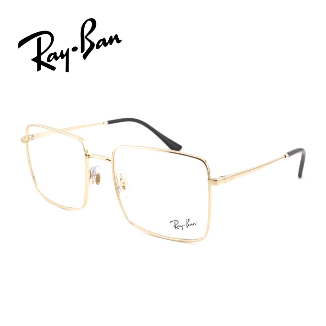 【国内正規品】レイバン メガネ Frame RX6553 2993 55 Ray-Ban メタル スクエア ビッグシェイプ 大ぶり 細身 ペールゴールド 伊達メガネ 眼鏡 度付き対応 メンズ レディース ユニセックス おしゃれ ブランド｜めがね堂