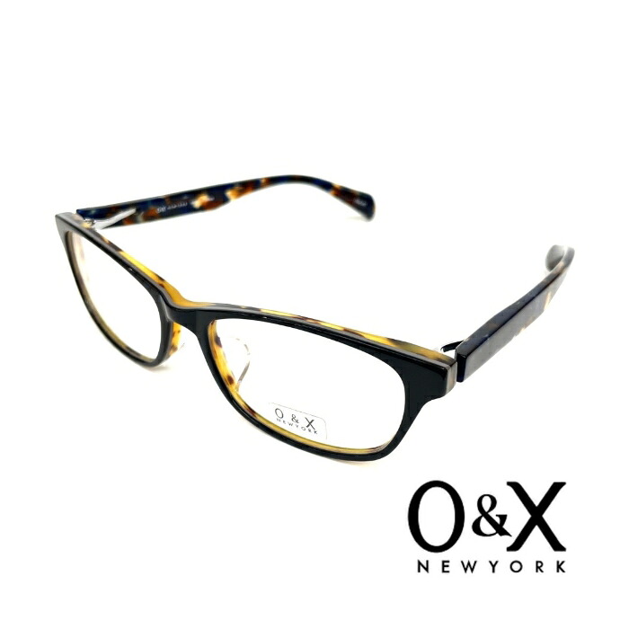 O＆X NEW YORK 型番 OP-J58 col 01 ブラック/ハバナ バイカラー 日本製 鯖江産 レディース 女性 紫外線対策 度付きメガネ 度なしメガネ 知的な眼鏡 ビジネス カジュアル 普段使いメガネ 軽い フルリム 正規品 オシャレ バネ