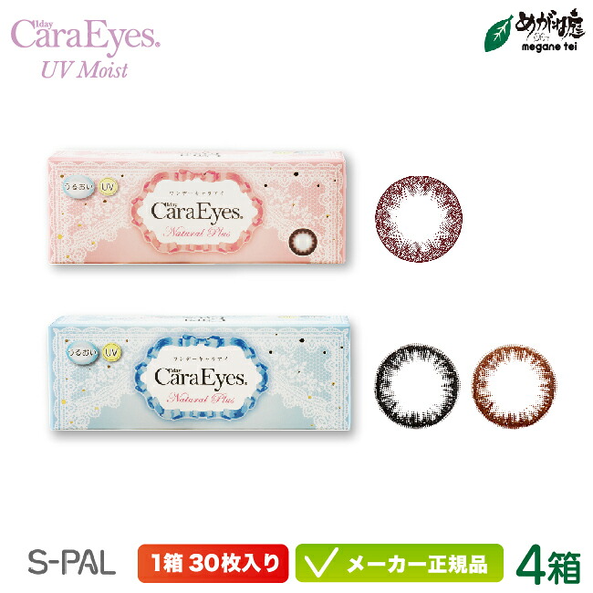 ワンデーキャラアイ UVモイスト ナチュラルプラス 30枚入り 4箱セット (エスパル カラコン chay 高発色 ナチュラル フチあり フチなし 低含水 )
