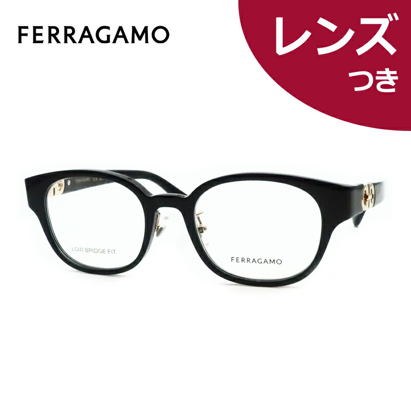 水晶体つき フェラガモ 眼鏡 空想科学小説3068LB 001 黒いこと 50大きさ 度つき 度入り口・入口 度なし ひな形 眼鏡ひな形 ダテめがね 伊達 メガネ FERRAGAMO 独居室 鼻パッドつき ウェリントン