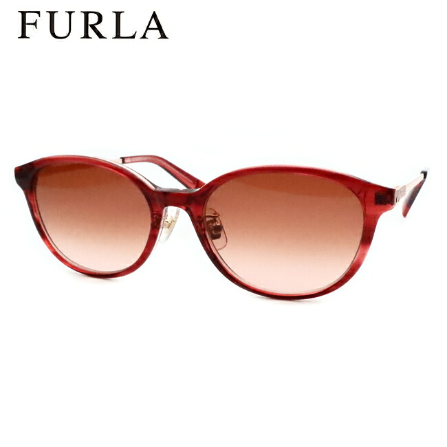 【FURLA】フルラサングラス SFU850J 01G2 スケルトンピンクレッドササ 52サイズ セル 鼻パットつき 【最短発送】