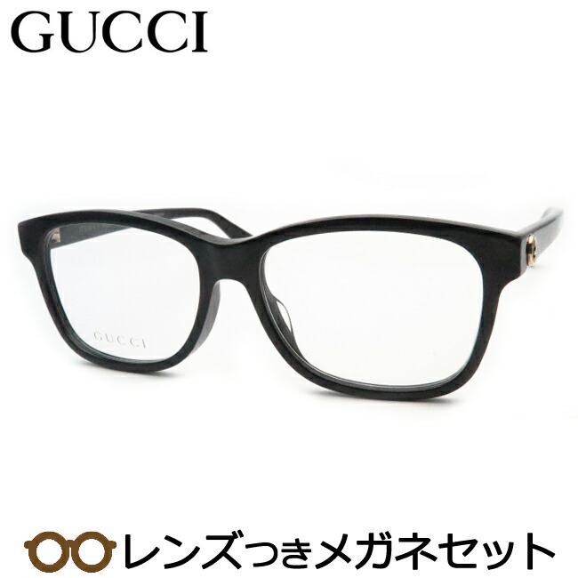 水晶体つき グッチ 眼鏡 GG0374OA 001 黒いこと 55大いさ ウェリントン  度つき 度入り口・入口 度なし ひな形 眼鏡ひな形 ダテめがね 伊達 メガネ GUCCI ラグジュアリー バッグ・小物・ブランド雑貨-眼鏡