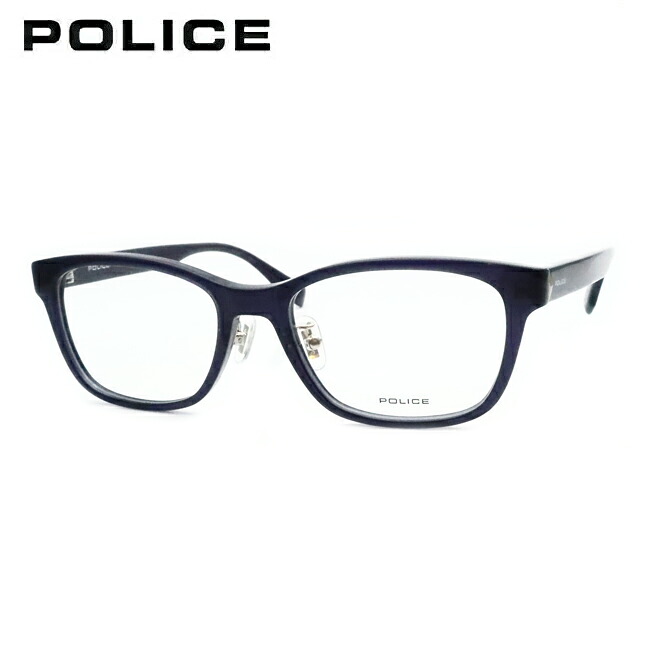 ポリス メガネ フレーム VPLR85J 02CD ダークネイビー 52サイズ メガネフレーム 眼鏡 最短発送 POLICE セル ウェリントン 鼻パットつき