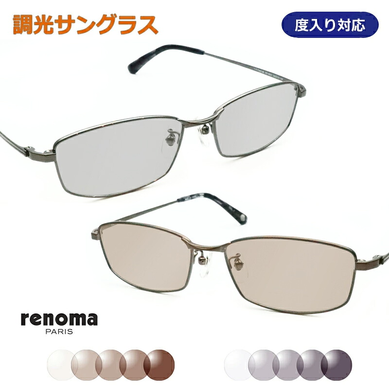 光に当たると色が変わる！　調光サングラスセット　renoma　レノマ25-3007　度なし　度入り対応