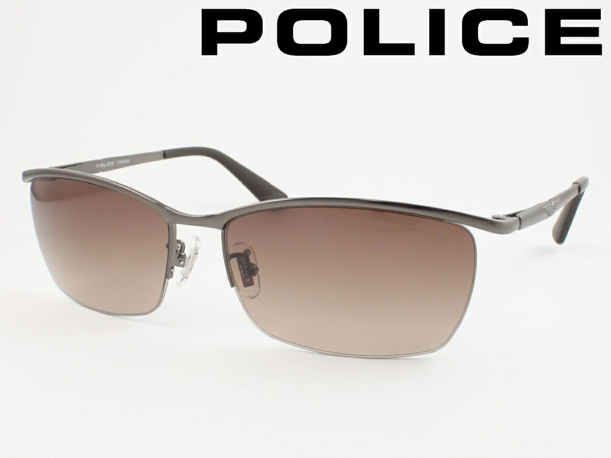 POLICE ポリス SPLQ05J-0627 サングラス 軽量 軽い チタン製 ナイロール ハーフリム ブロー ブロウ カールトン スクエア ジャパンフィットモデル