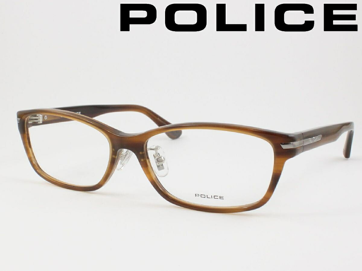 POLICE ポリス VPLL94J-06WQ メガネフレーム 度付き対応 近視 遠視 老眼鏡 遠近両用 セルフレーム フルリム スクエア 横長 細身 細い 狭い メンズ 紳士 クリングス 鼻パッド 5枚丁番