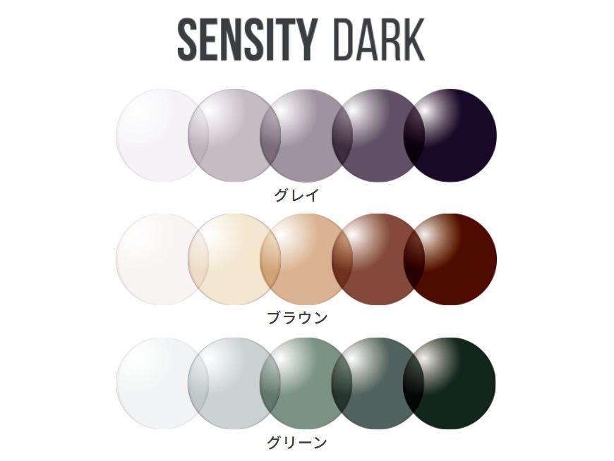 可視光調光 遠近両用レンズ HOYA 調光 センシティダーク オプション専用 可視光線調光レンズ センシティダーク カラー3色 - メガネレンズ