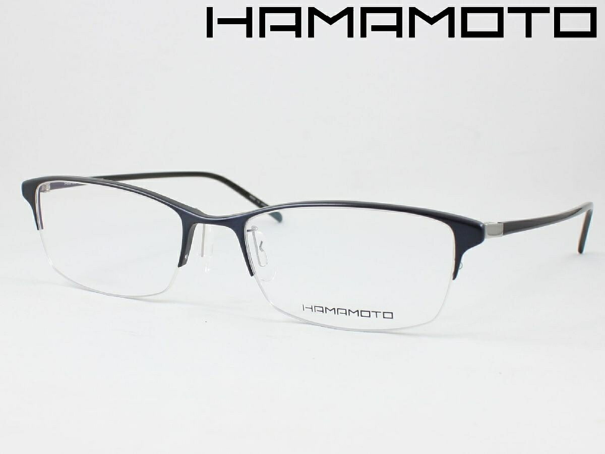 【在庫限りの特別価格】HAMAMOTO ハマモト 日本製メガネ 薄型非球面レンズセット HT-112-3 度付き対応 近視 遠視 乱視 老眼鏡 遠近両用 鯖江 ナイロール スクエア 細身 細い 軽量 軽い Made in Sabae Japan 国産 レディース メンズ 秀逸なかけ心地 浜本テクニカル