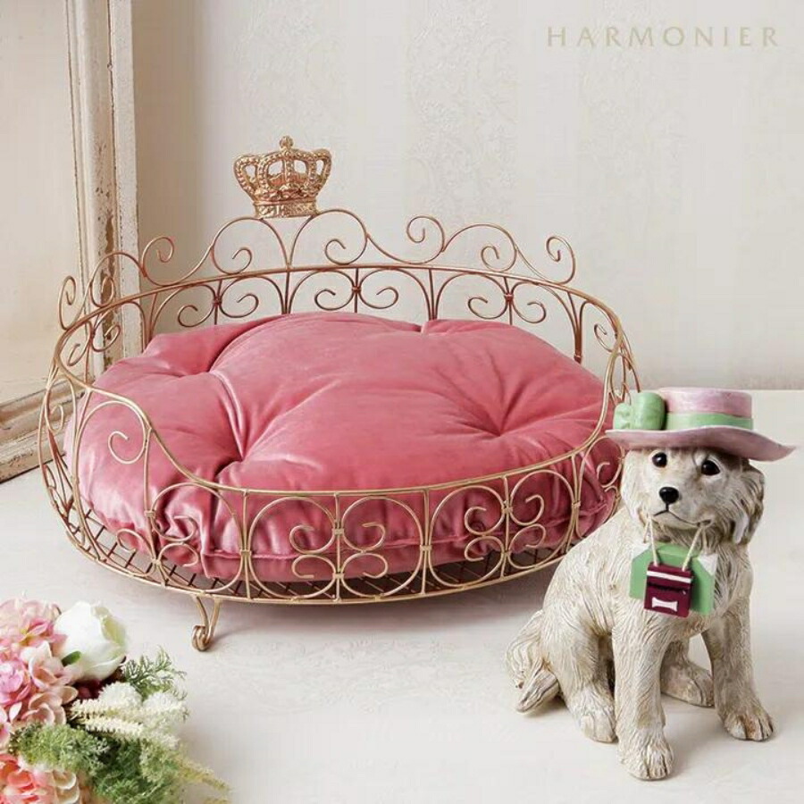 新品　最終お値下げ　アイアンクラシックスタイル ペット用犬＆猫ベッド　ゴールド 楽天市場】クラシックスタイル ペット用ベッド 【薔薇雑貨