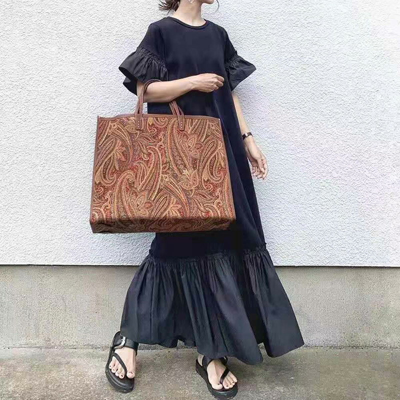 ロングワンピース レディース 夏 ワンピース 半袖 ブラック きれいめ プリーツ袖口 無地 ワンピース 韓国 ファッション ゆったり ウェスト 結婚式 Aライン 体型カバー 痩せる お洒落 可愛い 黒 大人 30代 50代 人