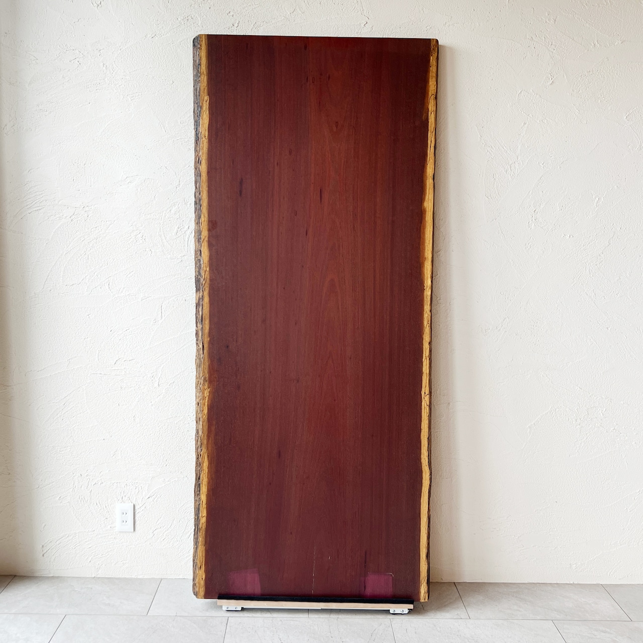 銘木屋 オーダーメイド パープルハート 一枚板 高周波プレス済み Lサイズ 幅：約2100mm×奥行：約870mm(最大) 天板厚：約60mm 職人手作り PHT0001