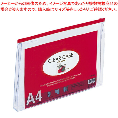【まとめ買い10個セット品】クリヤーケース A4Sマチ付 赤 F-74SMアカ アカ 1枚