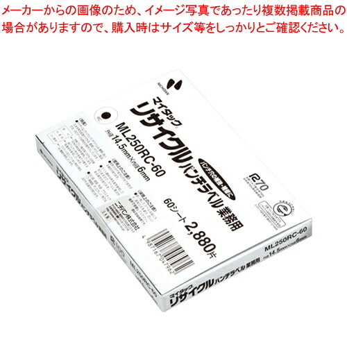 【まとめ買い10個セット品】リサイクルパンチラベル業務用 ML250RC-60 1箱