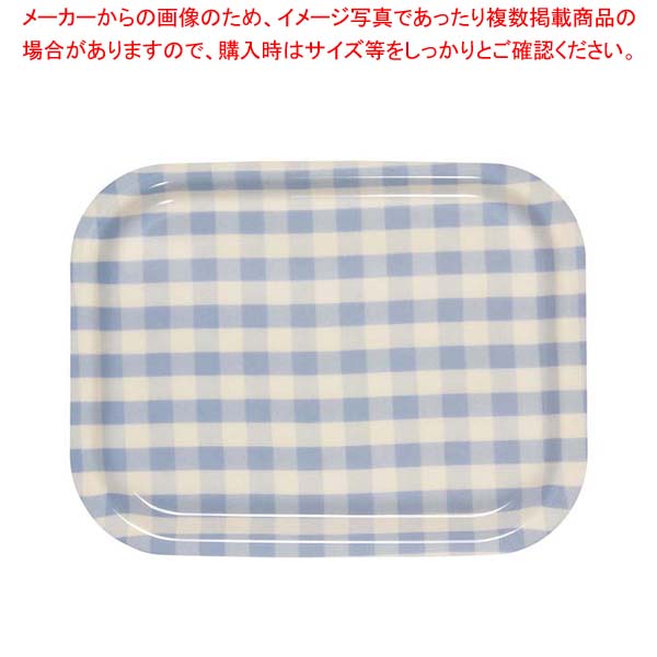 【まとめ買い10個セット品】 Rトレー ミルキーチェック(L)ブルー(ノンスリップ加工)｜厨房卸問屋 名調