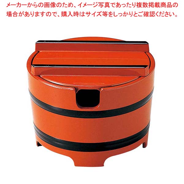 【まとめ買い10個セット品】 桶型ガリ入 朱木目天黒 切込有