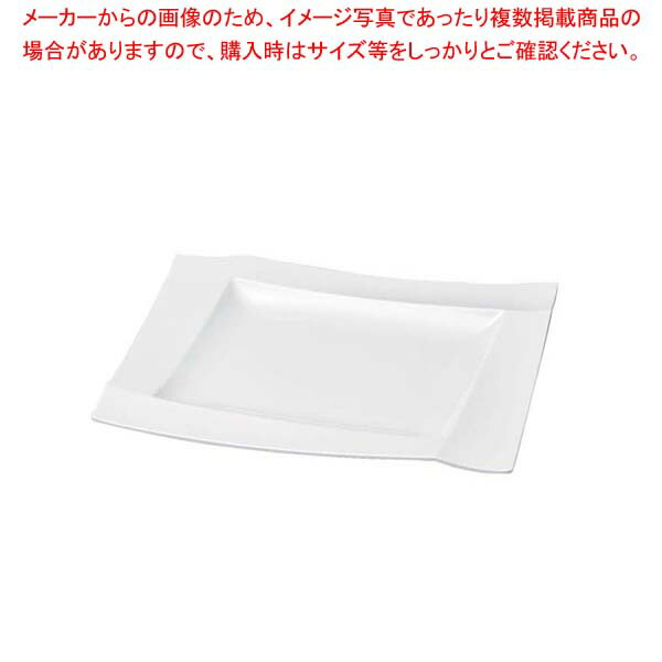 ニューホワイト 渕付長角皿 35cm