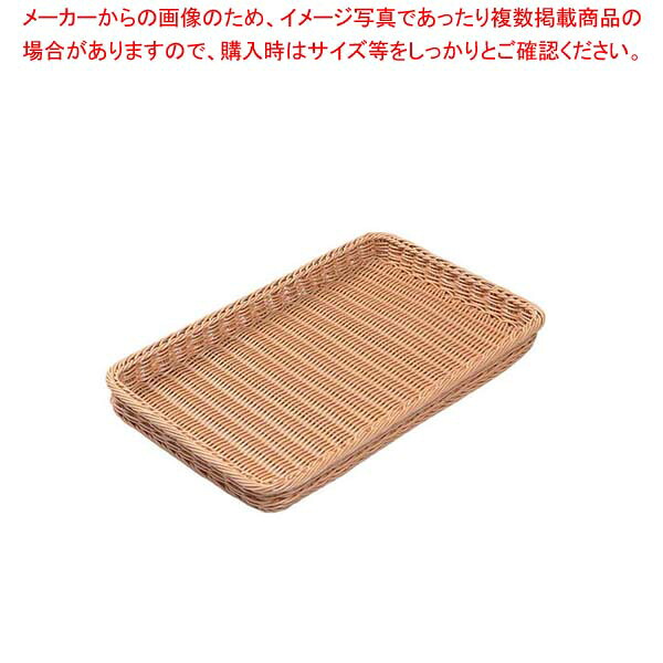 【まとめ買い10個セット品】 PPラタン ベーカリーバスケット 薄型25型 アイボリー BB-4025-IV