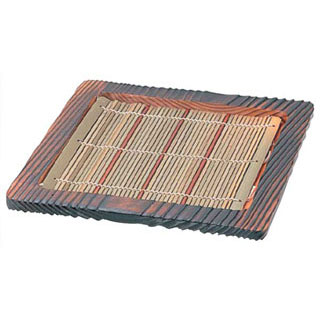 【まとめ買い10個セット品】焼杉 正角ざるN-85|厨房卸問屋 名調