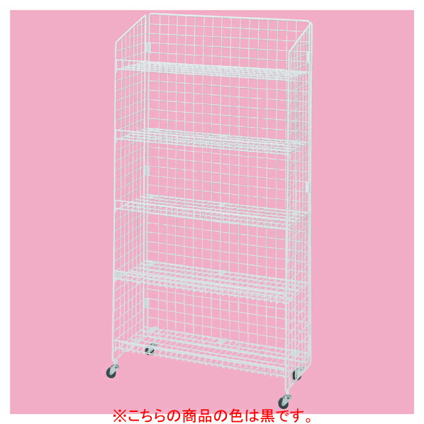 楽天市場】業務用5段ネットラック W92×H150cm 黒ネット面を広げて棚を